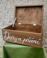 Půjčovna - Dřevěná krabička Dary a přání